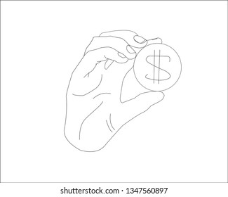 money coin line art vector