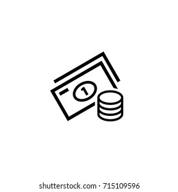 Money and coin line icon vector