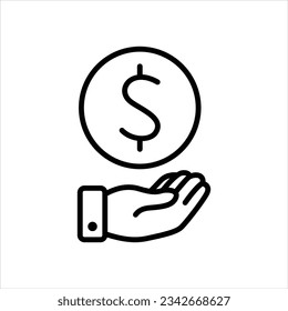 Icono del vector de pago de moneda