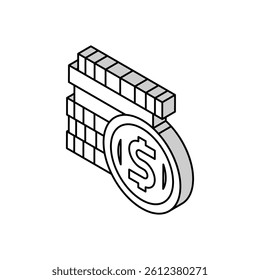 money coin slot game isometric icon vector. money coin slot game sign. isolated symbol illustration