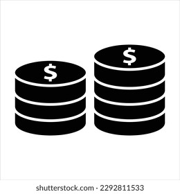 Money coin stack vector icon