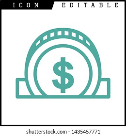 money, coin symbol icon isolated sign symbol vector illustration - vector