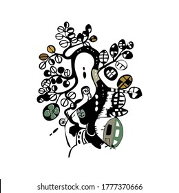 Crecimiento de árboles de moneda metálica - ilustración vectorial, eps10