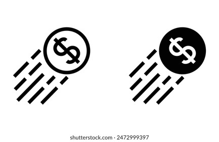 Money coin up. illustration of finance and business icon vector