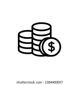 money coin vector icon in black flat design on white background