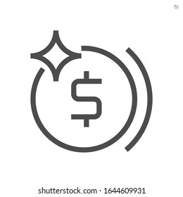 Money coin vector icon design for financial graphic design element.