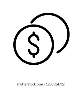 money coins abstract outline vector  isolated illustration editable