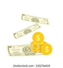 money coins and bills