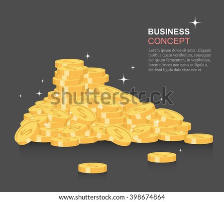 Money coins. Business elements. Vector illustration. Concept for financial growth.