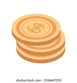 money coins cash isometric icon
