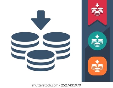 Money - Coins, Coin Stack Icon. Professional, pixel perfect icon. EPS 10 format.