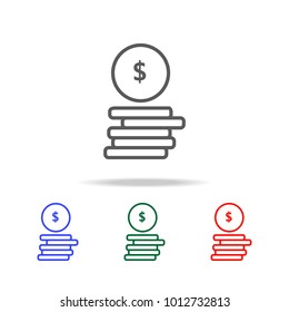 Money, Coins and Dollar cent icon. Element of finance multi colored icons for mobile concept and web apps. Thin line icon for website design and development. Premium icon on white background