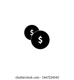 Money coins dollar vector icon simple double