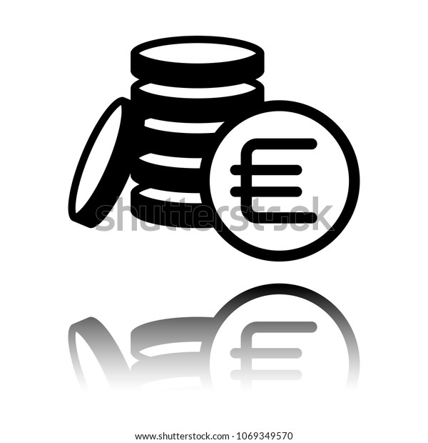 money coins euro icon black icon stock vector royalty free 1069349570