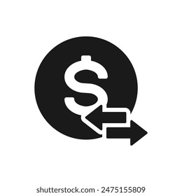 Money coins exchange icon flat style isolated on white background. Vector illustration