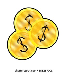 money coins  icon image vector illustration design 