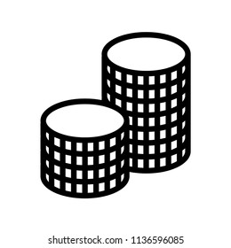 Money, coins icon. Line vector. Isolate on white background.
