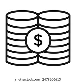 Money Coins Icon Perfect for Finance and Savings Illustrations