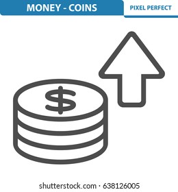 Money - Coins Icon. Professional, pixel perfect icons optimized for both large and small resolutions. EPS 8 format. 12x size for preview.