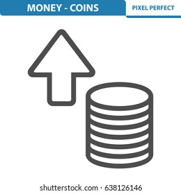 Money - Coins Icon. Professional, pixel perfect icons optimized for both large and small resolutions. EPS 8 format. 12x size for preview.