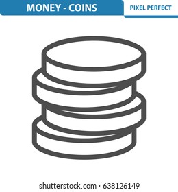 Money - Coins Icon. Professional, pixel perfect icons optimized for both large and small resolutions. EPS 8 format. 12x size for preview.