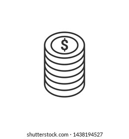 Money and Coins Icon Vector Illustration