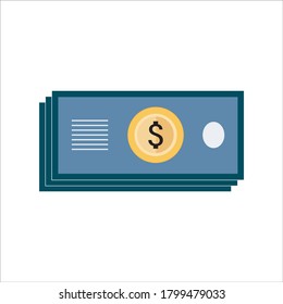 Monedas de dinero. Sencillo, de estilo plano. Ilustración vectorial gráfica.