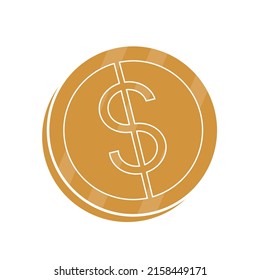 money coins stack icon over white background, colorful design, vector illustration