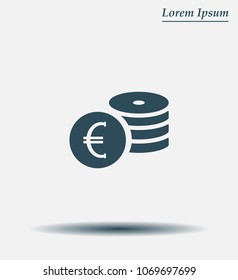 Money, coins, stateroom vector icon