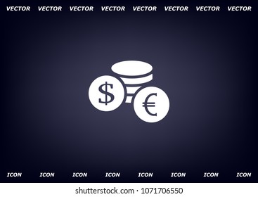 Money, coins, stateroom vector icon