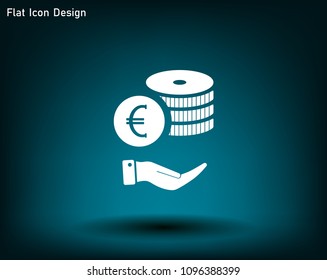 Money, coins, stateroom vector icon