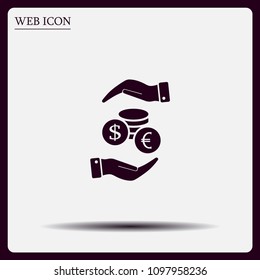 Money, coins, stateroom vector icon