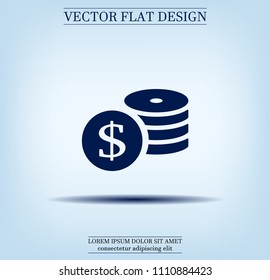 Money, coins, stateroom vector icon