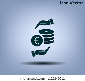 Money, coins, stateroom vector icon