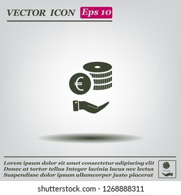 Money, coins, stateroom vector icon