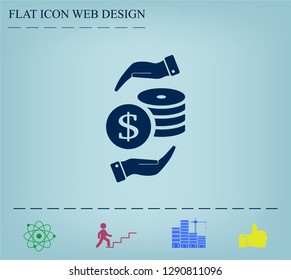 Money, coins, stateroom vector icon