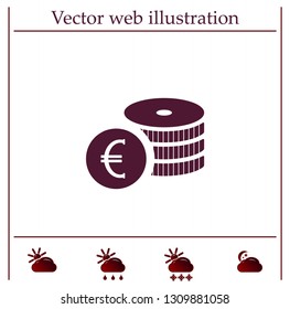 Money, coins, stateroom vector icon