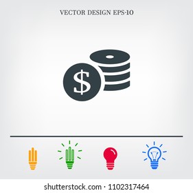 Money, coins vector icon