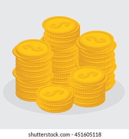 money coins. vector illustration
