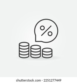 Money Coins vector Inflation concept icon or symbol in thin line style