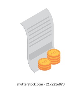 money coins voucher icon isometric
