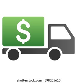 Money Collector Car vector toolbar icon for software design. Style is a gradient icon symbol on a white background.