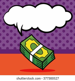 money color doodle, speech bubble
