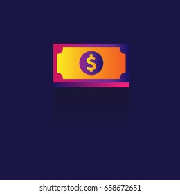 money Color gradation. sign symbol for web, modern design vector on blue background. logo. icon.