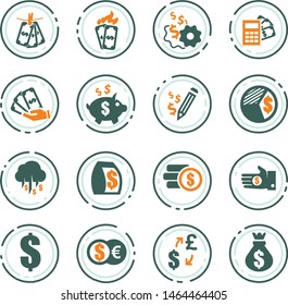 Money color vector icons for user interface design
