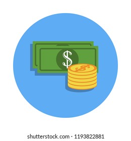 money colored icon in badge style. One of Banking collection icon can be used for UI, UX