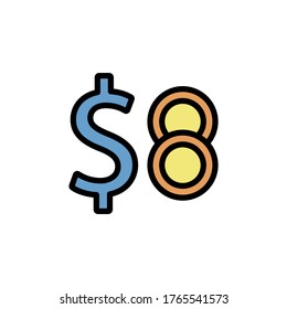 Money colored icon. Simple color element illustration. Money concept outline symbol design from Business strategy set. Can be used for web and mobile