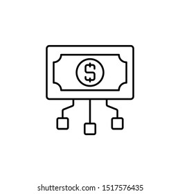 money, commotion line icon on white background