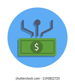 money and communication colored icon in badge style. One of Banking collection icon can be used for UI, UX