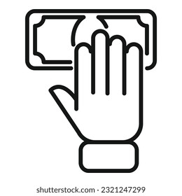 Money compensation icon outline vector. Business work. Payment bank